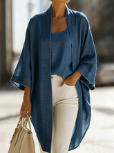 Womenβs Casual Denim Two-Piece Set β Elegant Everyday Top & Wide-Leg Pants Outfit