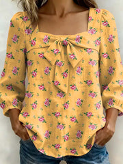 Women's Floral Art Print Casual Stylish Cotton Shirt