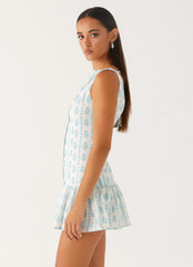 Robe Courte en Lin Meggie - Imprimé Doux Rêve