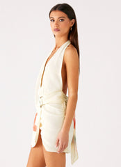 Robe courte décolletée Eleanora - Imprimé floral Siena