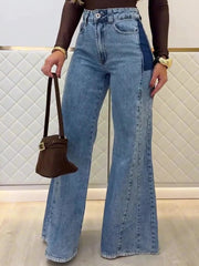 Stylish Light Blue High-Waisted Flared Jeans for a Chic Look