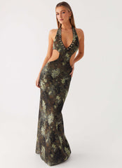 Robe longue Indra - Cyber floral