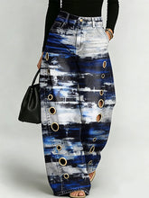Colorful Graffiti Decorative Patterns Women's Casual Denim Pants