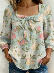 Women's Floral Art Print Casual Stylish Cotton Shirt