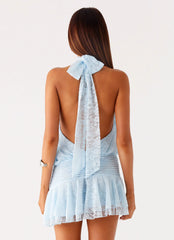 Mini-robe en dentelle Willow - Bleu