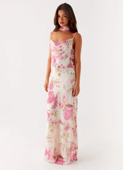 Robe longue Spencer – Imprimé floral ivoire