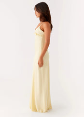 Robe longue Elona - Jaune pastel