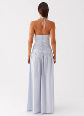 Robe longue Cristina - Bleu bleuet