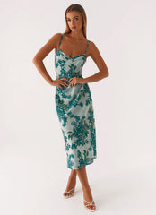 Robe Midi Love Song - Imprimé Floral Nuage de Rêve