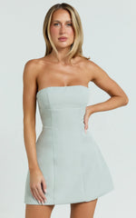 Robe Catharine - Robe bustier trapèze coloris sauge