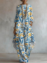 Elegant Artistic Floral Print Two-piece Set