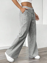 Women's Casual Striped Loose Wide-leg Trousers
