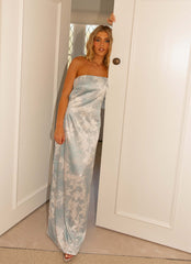 Robe longue Love Me More - Bleu fleuri