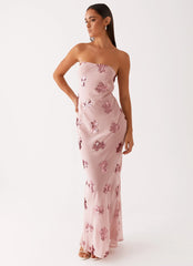 Robe longue à sequins Sweet Escape - Rose poudré