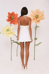Mini-robe blanche dos nu Field Of Petals