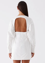 Mini-robe chemise Dynasty – Blanc