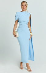 Robe Visenta - Robe à manches asymétriques bleue