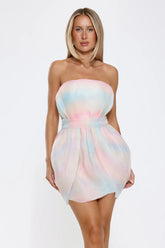 Mini-robe bustier Candy Coated arc-en-ciel