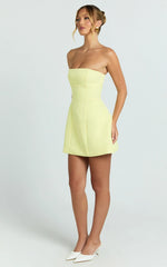 Mini-robe Catharine - Robe bustier trapèze coloris Citron
