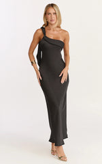 Robe midi Calix - Robe nuisette asymétrique noire