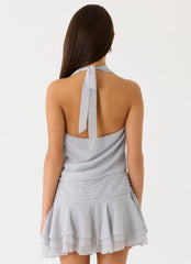 Robe courte Mura - Bleu brumeux