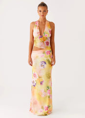 Robe longue dos-nu Main Act - Imprimé fleuri éclatant
