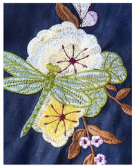Casual Embroidered Linen And Cotton Sleeveless Top