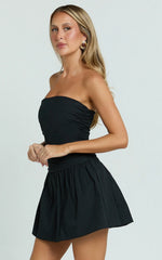 Mini-robe Donatella - Robe bustier à taille basse noire