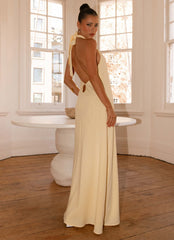 Robe longue en lin Golden Child - Jaune