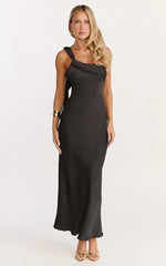 Robe midi Calix - Robe nuisette asymétrique noire