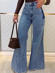 Stylish Light Blue High-Waisted Flared Jeans for a Chic Look