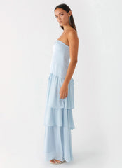 Notre robe longue "Our Story" - Bleu pastel