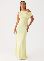Robe longue en satin Heart Of Glass - Jaune