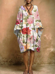 Women's Floral Print Casual Pocket Dress