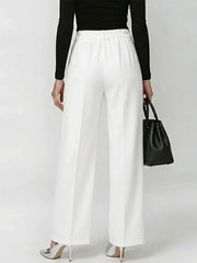 Women's High-waisted Elastic Straight-leg Suit Pants