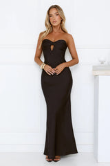 Robe longue bustier Silken Aurora noire