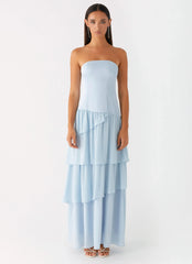 Notre robe longue "Our Story" - Bleu pastel