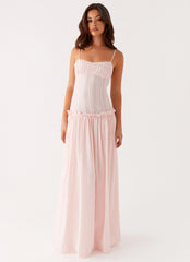 Robe longue Jacinda à taille basse - Rose