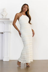Robe longue dos croisé Dream Girl Energy crème