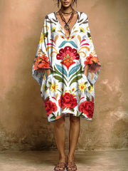 Women's Floral Print Casual Pocket Dress