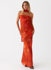 Robe longue Under The Pagoda - Ambre