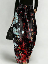 Colorful Graffiti Decorative Patterns Women's Casual Denim Pants