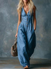 Women's Loose-fit Sleeveless Ethnic-style Jumpsuit