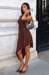 Robe midi "Worth My Time" chocolat