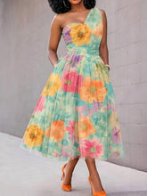 Stylish Floral-print Mesh Dress