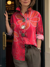 Women's Colorful Flowers Print Shirt