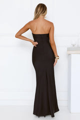 Robe longue bustier Silken Aurora noire