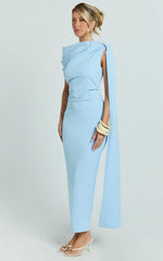 Robe Visenta - Robe à manches asymétriques bleue