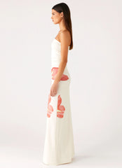 Robe longue sans bretelles Bellanca - Imprimé floral Siena