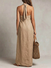 Women's Strap Sleeveless Art Casual Stylish Comfortable Cotton Linen Dress